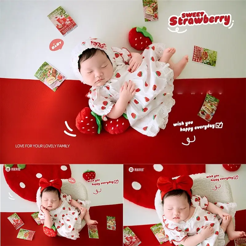 2026 Red Strawberry Theme Set - Newborn Photography Props